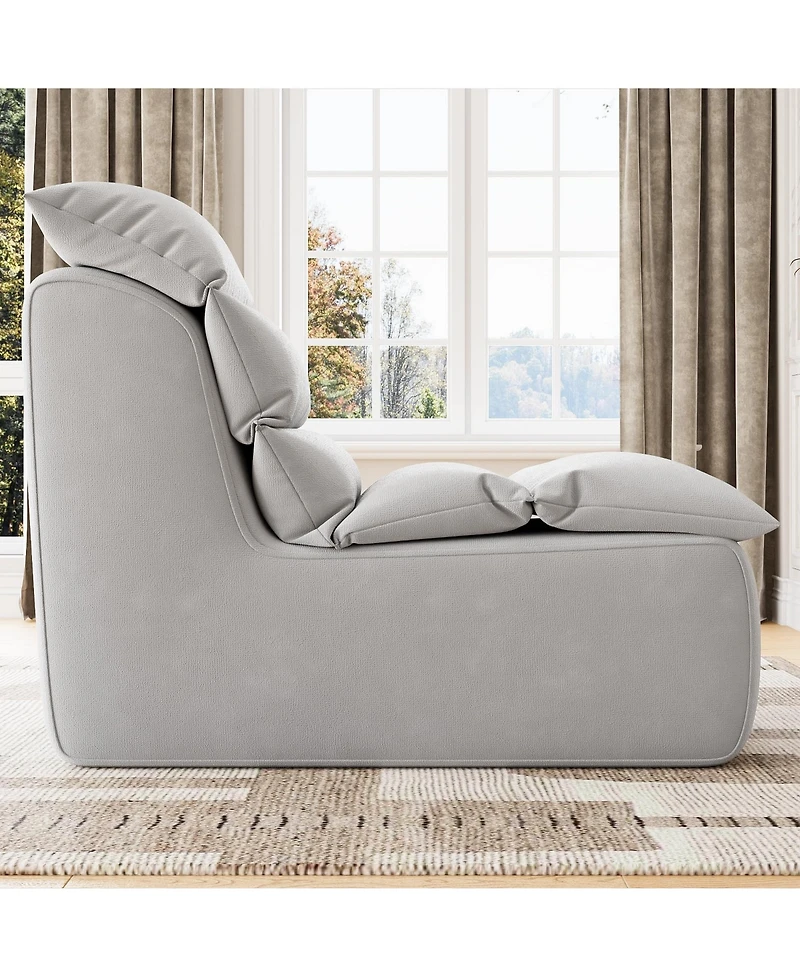 homfan Bean Bag Chair, Lazy Floor Couch with High-Resilience Foam, Beanbag Chairs for Adults, Fireside Sofa for Reading Gaming Living Room