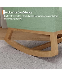 homfan Nursery Rocking Chair with Adjustable Footrest - High Backrest, Sturdy Wooden Legs, Soft Fleece Upholstery, Comfortable Sofa for Living Room