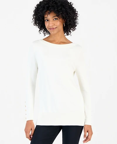 Jm Collection Women's Boat Neck Long-Sleeve Sweater, Macy's Exclusive