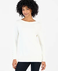 Jm Collection Women's Boat Neck Long-Sleeve Sweater, Macy's Exclusive