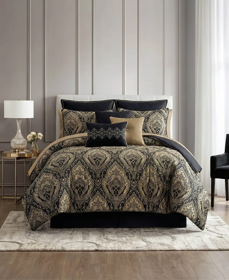 Medford Damask Bold Design 14-Piece Comforter Set