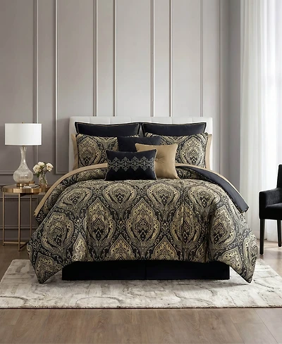 Medford Damask Bold Design 14-Piece Comforter Set