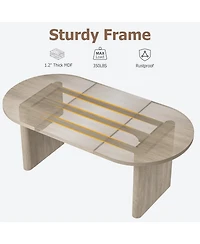 gaomon Oval Dining Table for 4-8, Double Pedestal Base, Modern Mdf Surface