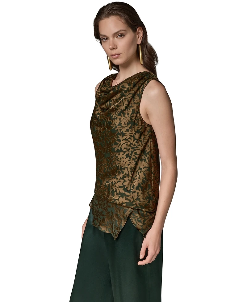Donna Karan New York Women's Floral Vine Sleeveless Top