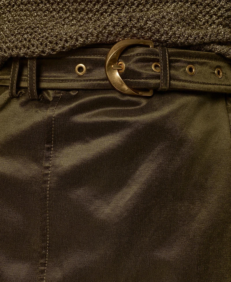 Donna Karan New York Women's Glazed Cotton Belted Skirt