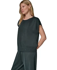 Donna Karan New York Women's Crewneck Cap-Sleeve Sweater