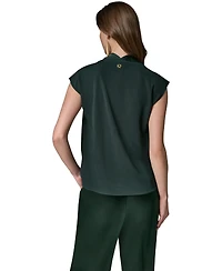 Donna Karan New York Women's Crepe Jersey Short-Sleeve Blouse