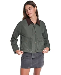Levi's Women's Cropped Cotton Corduroy-Collar Barn Jacket