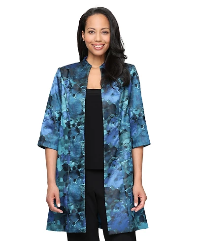 Alex Evenings Women's Jacquard Elongated Twinset