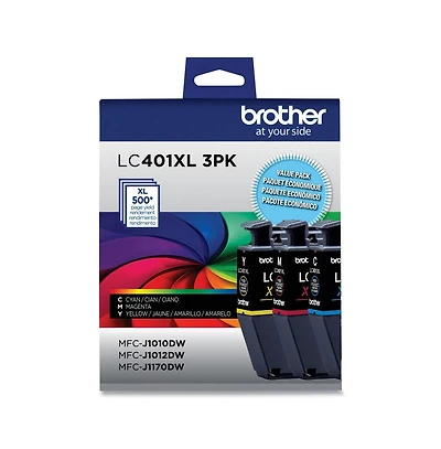 Brother LC401XL3PKS 500 Page-Yield High-Yield Ink