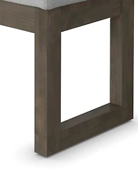 Simpli Home Milltown 18.3" Wood Footstool Small Ottoman Bench