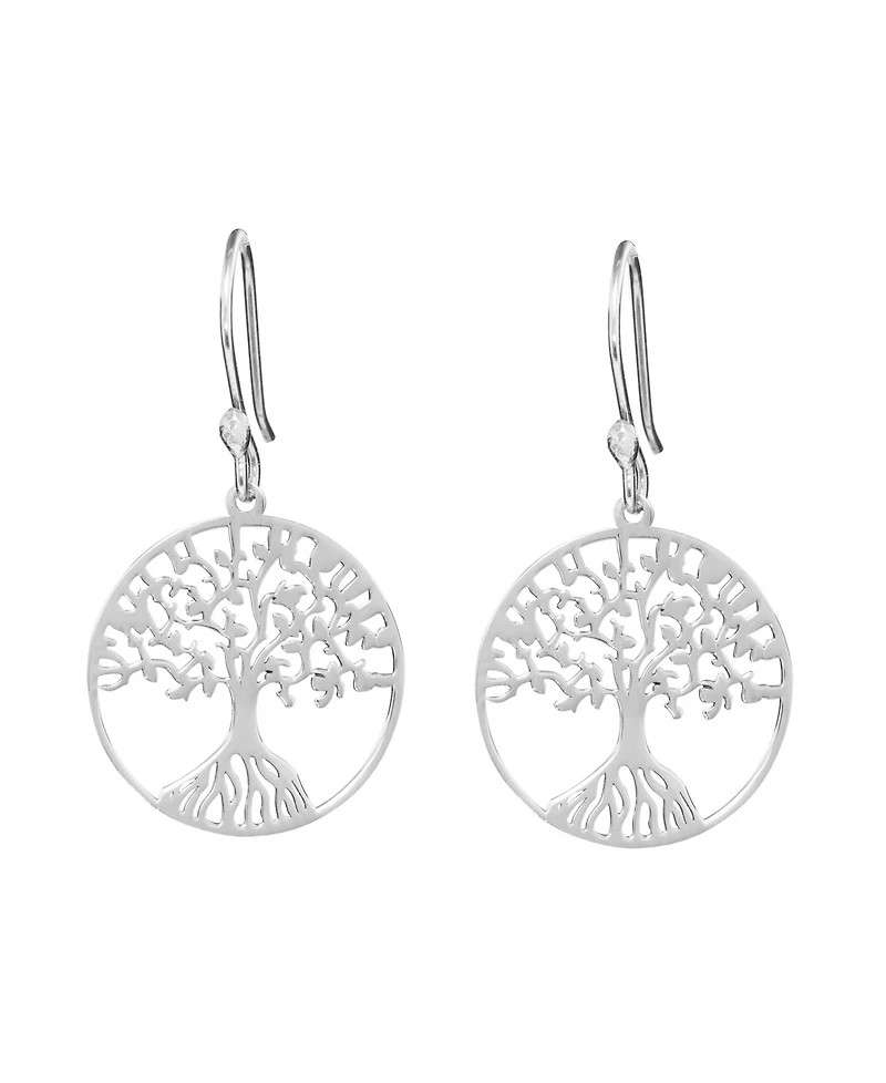 Macy's Laser Cut Tree of Life Circle Drop Earrings