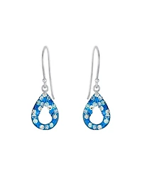 Macy's Crystal Pave Blue Multi Open Teardrop Earrings