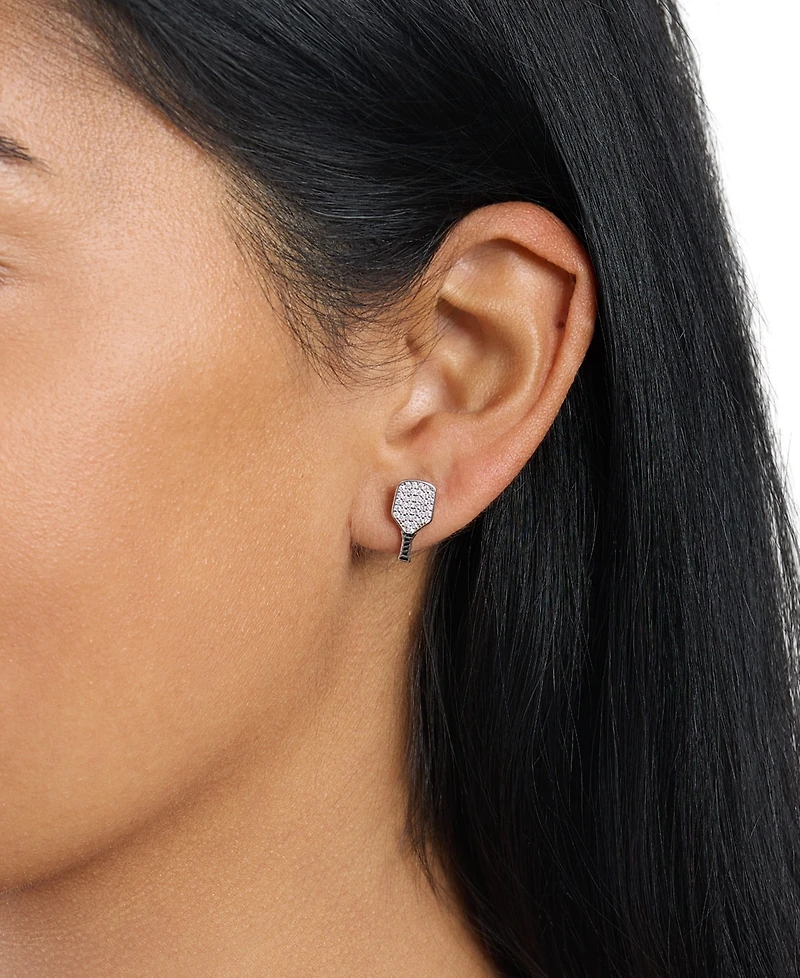 Macy's Cubic Zirconia Pickleball Paddle Stud Earrings