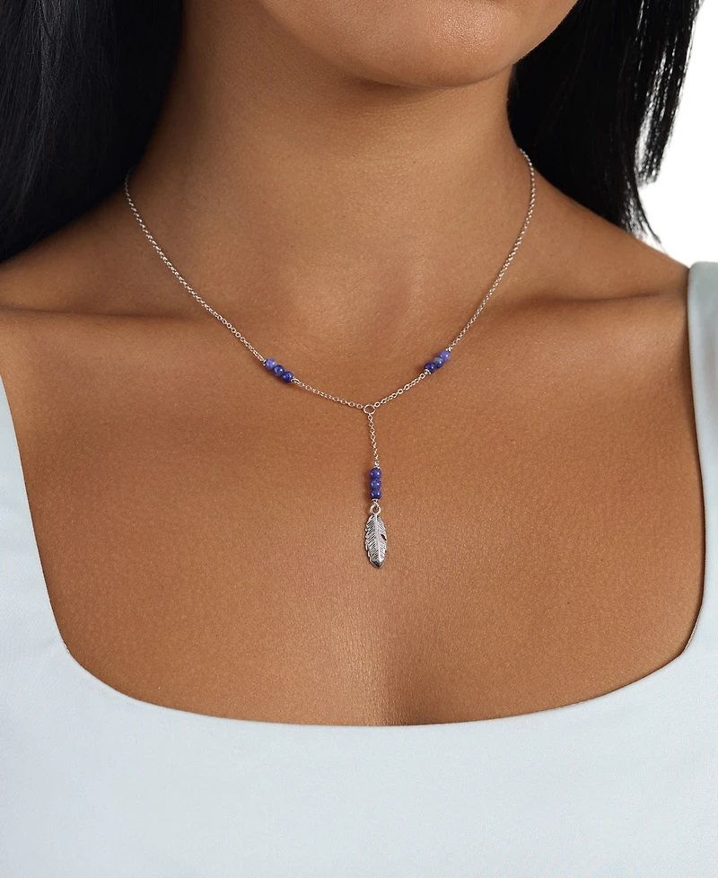 Macy's Double Teardrop Beaded 16" +2" Mirror Y-Necklace