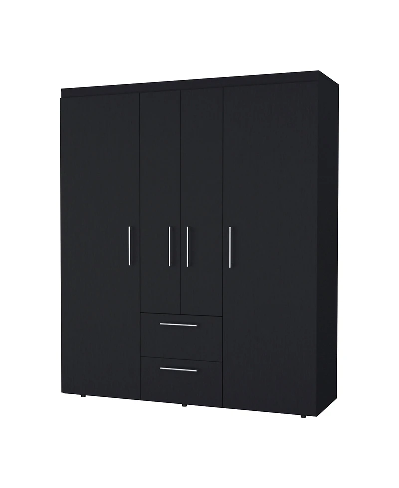Fm Furniture Boyden Wardrobe, All-in-One 2-Door Armoire with Central Storage