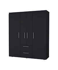 Fm Furniture Boyden Wardrobe, All-in-One 2-Door Armoire with Central Storage