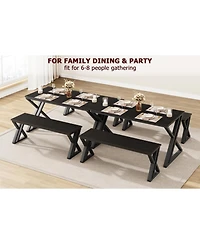 homfan Space Saving Dining Table Set for 4