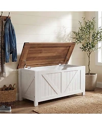 homfan Storage Bench, 39 Inch Wood Lift Top Entryway Organizer Chest with Slow Close Hinges, Coffee Table for Living Room