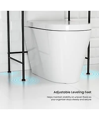 Home Zone Living 3-Tier Over the Toilet Bathroom Storage Organizer with Wide Stabilizing Base