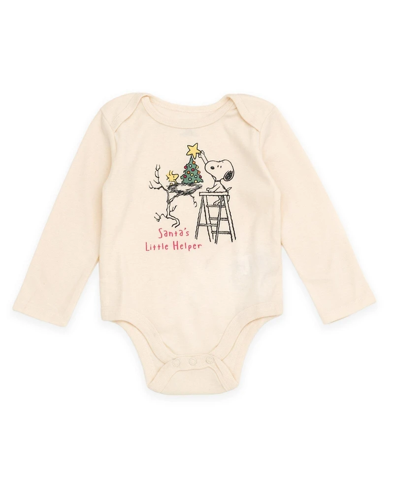 Peanuts Baby Boys ( new born to 24 M )' Christmas Bodysuit Pants and Hat Set