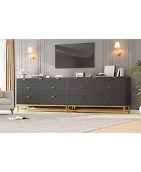 gaomon Dresser for Bedroom, 53.5" Wide Dresser Organizer, 7 Drawer with Metal Handle and Legs, Modern Chest of Drawers for Closet, Hallway
