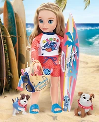 Disney Princess Lilo & Stitch-Inspired 18" Beach Fashion Doll with Two Puppies, Ages 6+