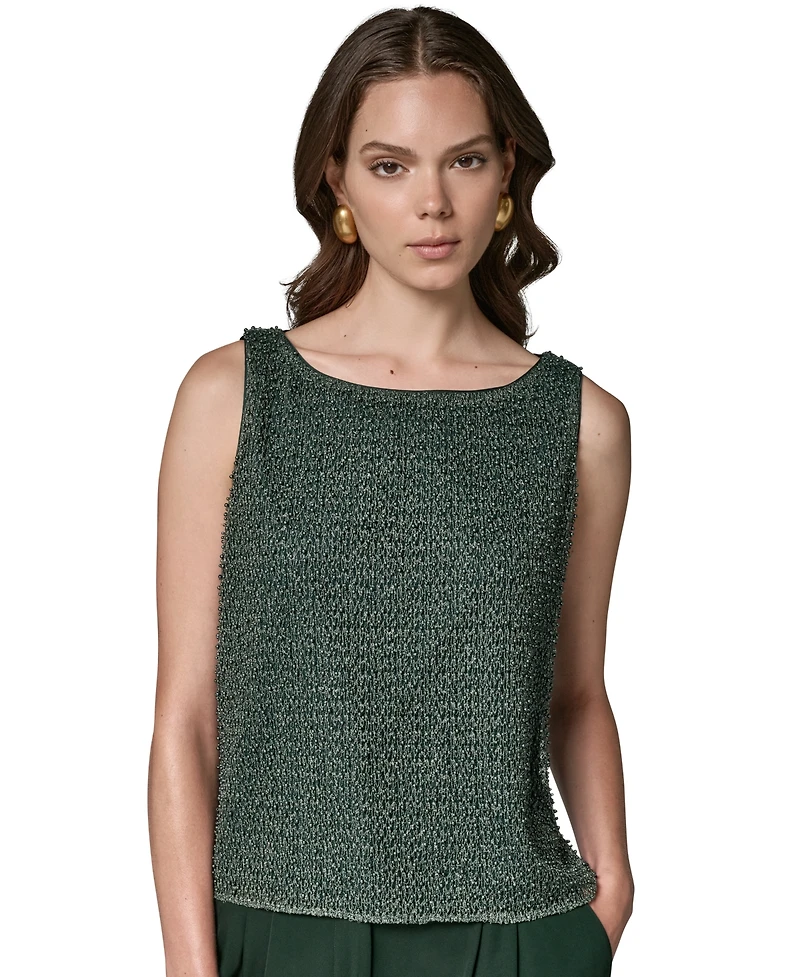 Donna Karan New York Women's Boat Neck Sleeveless Tank Top