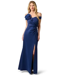 Adrianna Papell Women's Off-the-Shoulder Scuba Gown Dress