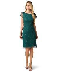 Adrianna Papell Women's Beaded Cap-Sleeve Sheath Dress