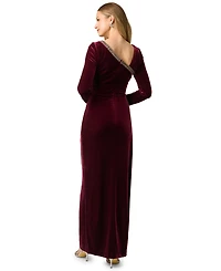 Adrianna Papell Women's Long-Sleeve Velvet Dress