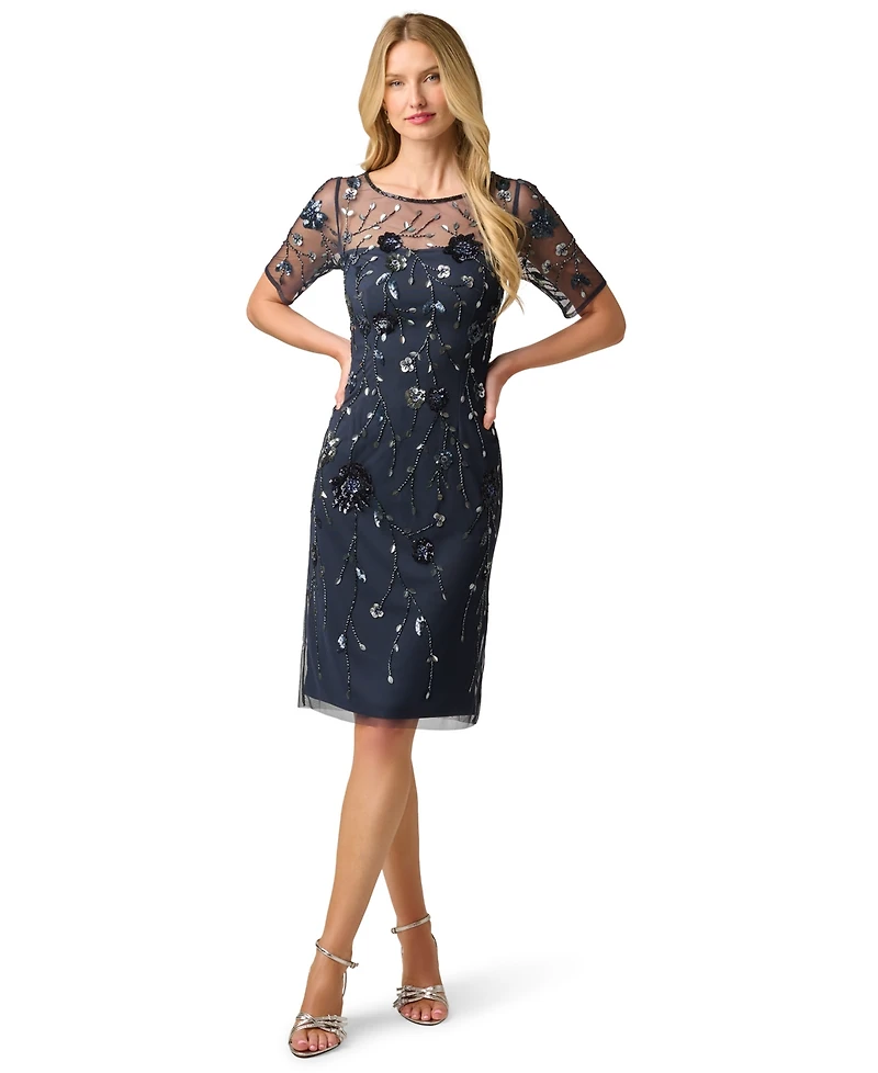 Adrianna Papell Women's Short-Sleeve Dress