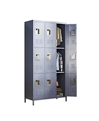 Streamdale Furniture 9-Door 72"H Metal Storage Locker Cabinet for Office, School, and Gym