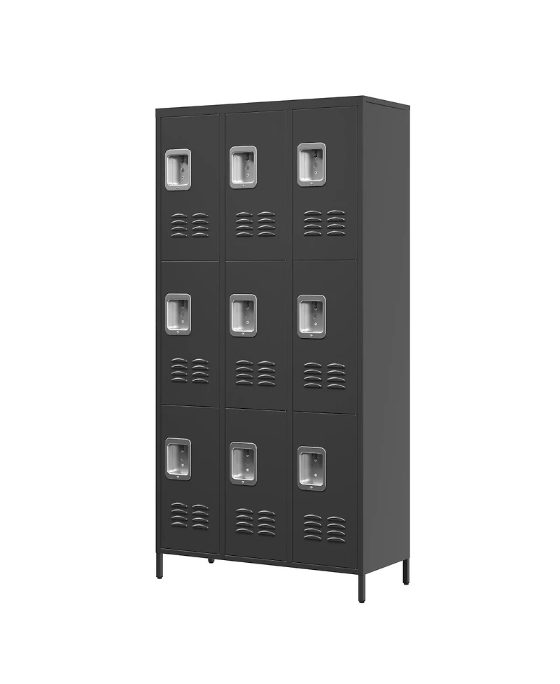 Streamdale Furniture 9-Door 72"H Metal Storage Locker Cabinet