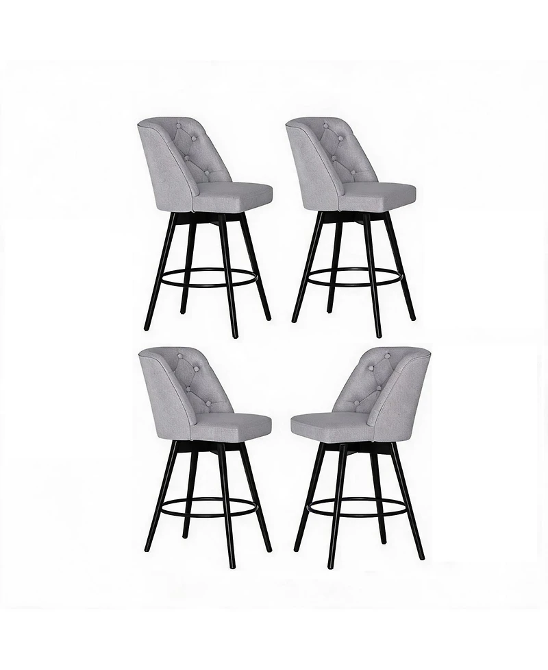 gaomon Set of 4 Upholstered Swivel Counter Stools with Backrest