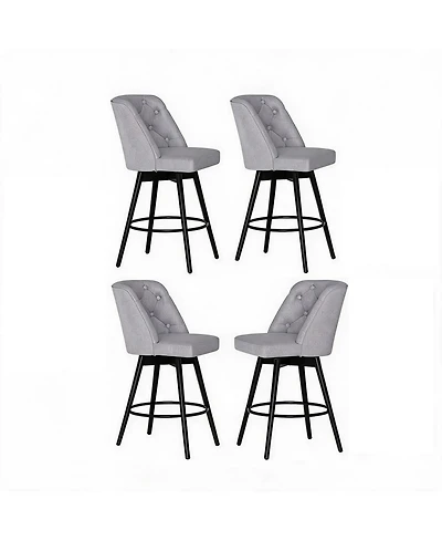 gaomon Set of 4 Upholstered Swivel Counter Stools with Backrest