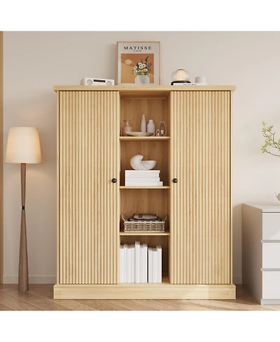 gaomon Tall Shoe Cabinet with Doors, 6-Tier Narrow Wooden Organizer