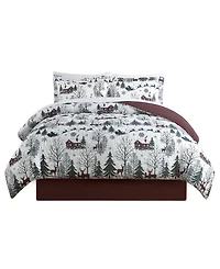 Santa Town 8-Piece Reversible Printed Microfiber Comforter Sets