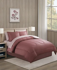 Kayla Patchwork 8-Piece Reversible Printed Microfiber Comforter Sets