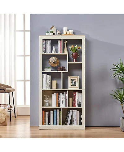 Streamdale Furniture Free Combination Wood Open Bookshelf with Anti-Tip Storage Organizer