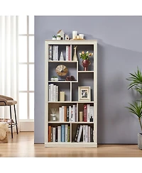 Streamdale Furniture Free Combination Wood Open Bookshelf with Anti-Tip Storage Organizer