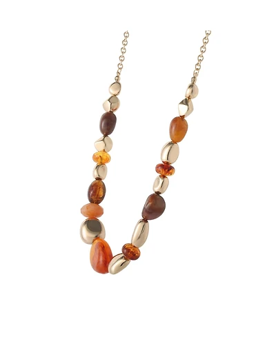 Jessica Simpson Beaded Chunky Necklace Gold-Tone 18"+3", Country and Western Jewelry for Women, Country Concert Necklace