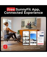 Sunny Health & Fitness Dual Rail Magnetic Rowing Machine