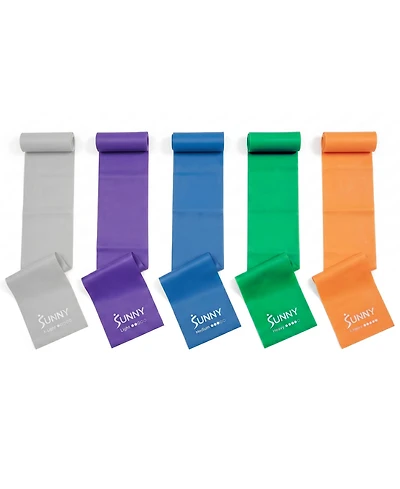 Sunny Health & Fitness 5-Level Resistance Band Set, 3-30 lbs