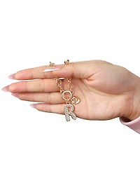 Juicy Couture Bubble Letter Necklace for Women with Clear Stones 18"+2
