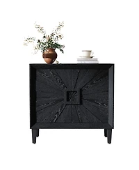 Streamdale Furniture Mid-Century Sunburst 2-Door Credenza, 31.5" Accent Storage Cabinet
