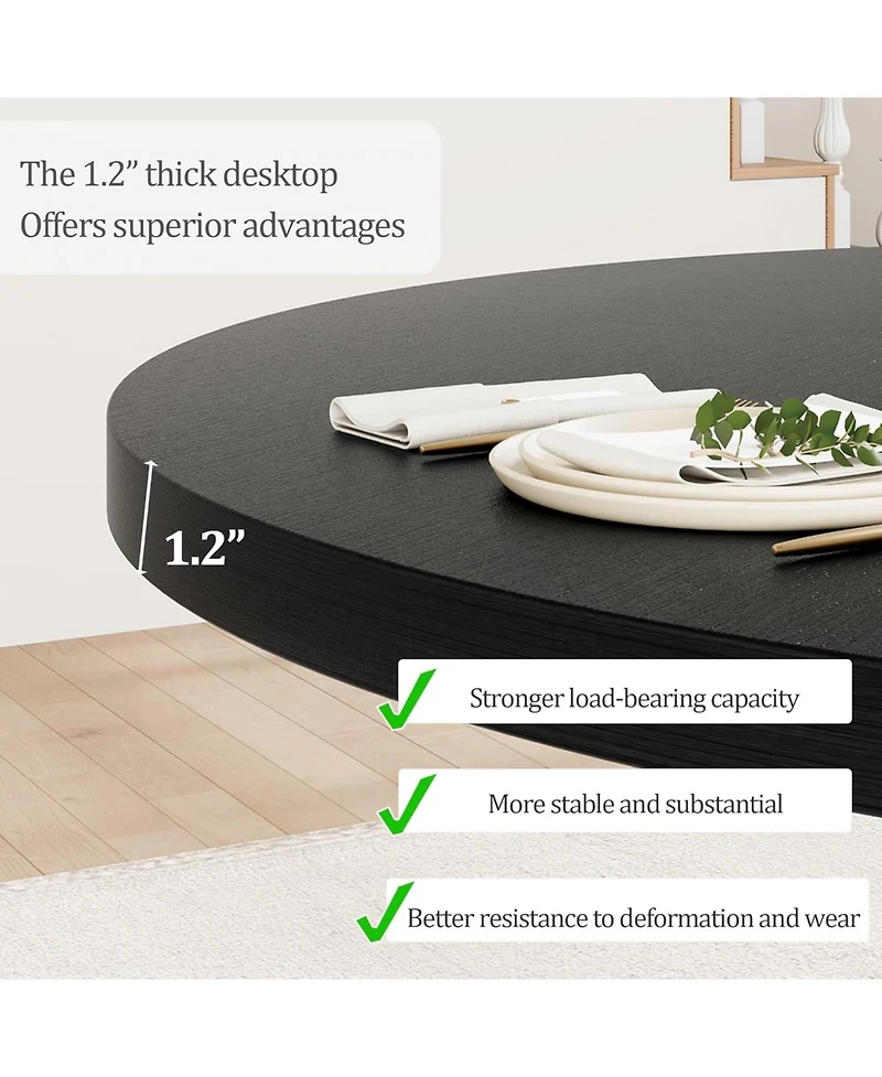 gaomon Round Dining Table for 4, Farmhouse Kitchen Table for Home Dining Room