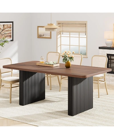 gaomon Modern Dining Table for 6-8, 71" Rectangular Farmhouse Kitchen Table for Home Office, Dining