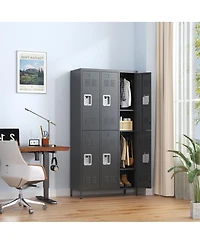 Streamdale Furniture 6-Door 72"H Metal Storage Locker for Office, Gym, and Home