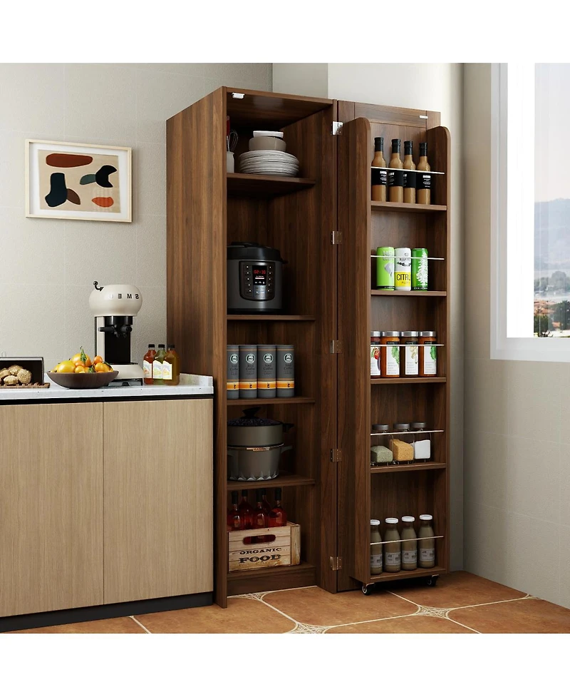 Streamdale Furniture Freestanding Kitchen Pantry Cabinet with Doors and Shelves